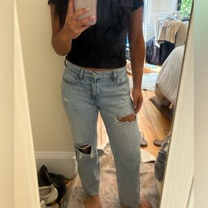 PacSun Light Blue Distressed straight Jeans